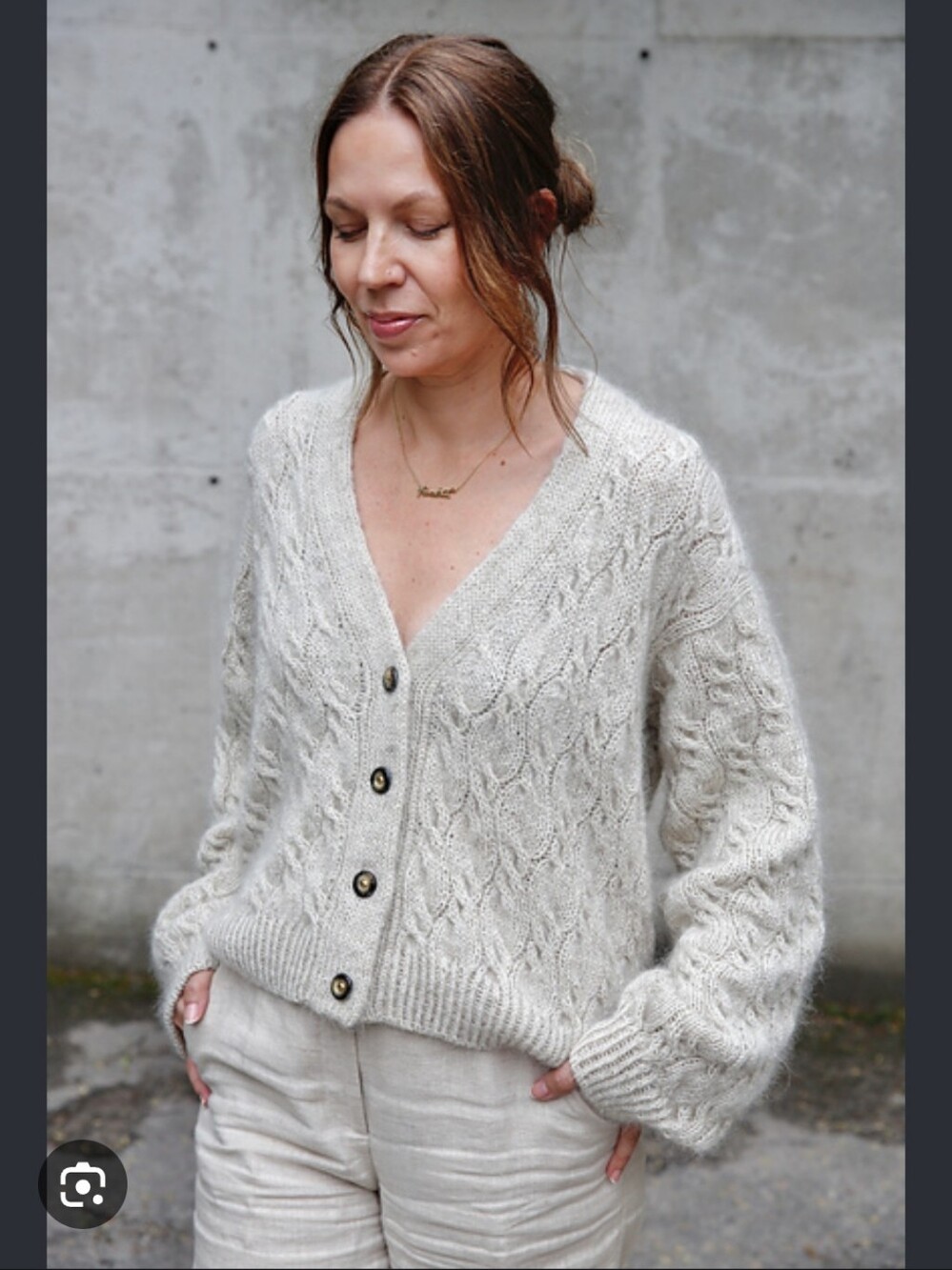 Free People Openwork Button-Front Women's Cardigan sweater - Cream